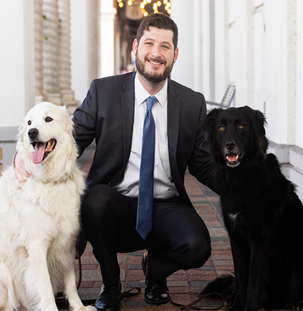 Attorney Nathan Soowal and his two dogs